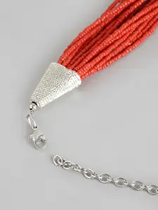 RICHEERA Silver-Plated Artificial Beads Layered Necklace