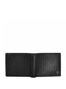 Da Milano Men Textured Leather Two Fold Wallet