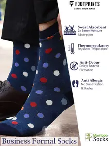 FOOTPRINTS FOOTPRINT Men 3 Pairs Patterned Odour free Organic Cotton Bamboo Calf Length Formal Socks