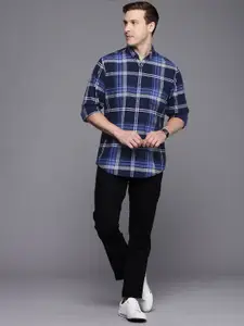 Louis Philippe Jeans Men Slim Fit Checked Pure Cotton Casual Shirt