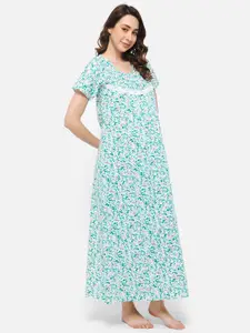 Clovia Printed Maxi Nightdress