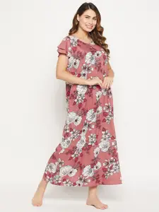 Clovia Floral Printed Maxi Nightdress