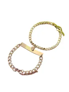 SALTY Men Set Of 2 Stainless Steel Link Bracelet