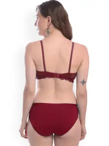 PIBU Pack Of 3 Cotton Bra Panty Lingerie Set