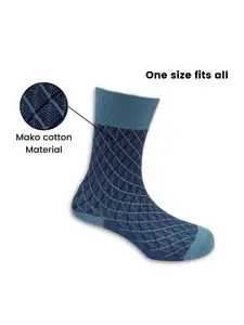 The Tie Hub Men Patterned Cotton Calf Length Socks