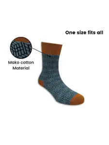 The Tie Hub Men Patterned Cotton Calf Length Socks