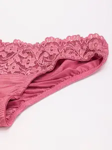 DressBerry Pink Bra Panty Lace Backlet Lingerie Set