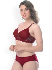 In-Curve Mid-Rise Cotton Breathable Bra & Panty Lingerie Set