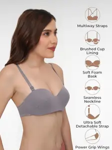 PLUMBURY Medium Coverage Underwired Lightly Padded Bra All Day Comfort