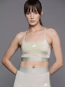 ADIDAS Brand Logo Print Detail Medium Coverage Aer Ls Hyglm Q1 Lightly Padded Bra