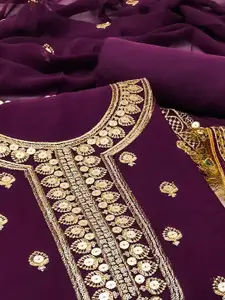 Peachmode Embroidered Silk Georgette Unstitched Dress Material