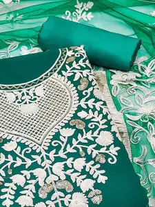 Peachmode Embroidered Silk Georgette Unstitched Dress Material