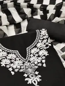 Peachmode Embroidered Silk Georgette Unstitched Dress Material