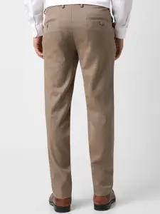 Van Heusen Men Textured Slim Fit Formal Trousers