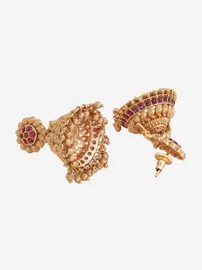 Kushal's Fashion Jewellery Gold-Plated Dome Shaped Jhumkas