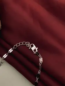 DressBerry Women Brass Silver-Plated Link Bracelet