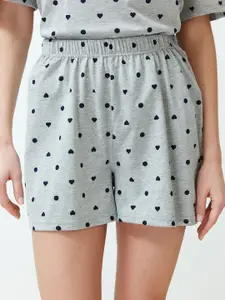Trendyol Printed T-shirt & Shorts Pure Cotton Night suit