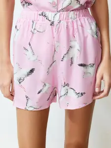 Trendyol Printed Shirt & Shorts Night suits