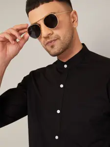 LOUIS MONARCH Mandarin Collar Comfort Cotton Formal Shirt