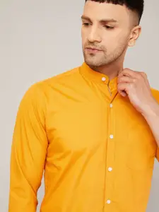 LOUIS MONARCH Comfort Band Collar Long Sleeves Slim Fit Cotton Casual Shirt