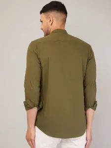 LOUIS MONARCH Comfort Slim Fit Mandarin Collar Cotton Casual Shirt