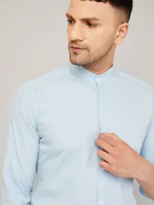 LOUIS MONARCH Mandarin Collar Comfort Formal Shirt