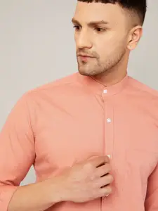 LOUIS MONARCH Comfort Band Collar Long Sleeves Slim Fit Cotton Casual Shirt