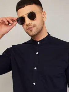 LOUIS MONARCH Mandarin Collar Comfort Formal Shirt