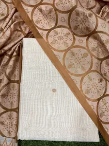 ZARIMO Ethnic Motifs Woven Design Zari Pure Cotton Unstitched Dress Material