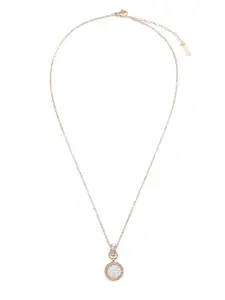 Ramdev Art Fashion Jwellery Rose Gold-Plated Circular Pendant  With Chain
