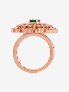 Kushal's Fashion Jewellery Rhodium-Plated Zircon Embellished Bridal Contemporary Studs