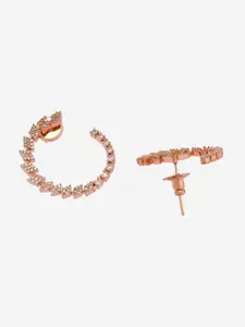 Kushal's Fashion Jewellery Rose Gold-Plated Contemporary Drop Earrings