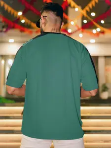 Maniac Men Striped Applique T-shirt