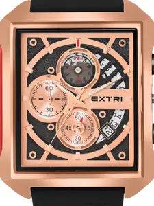 EXTRI Men Textured Dial & Silicon Straps Analogue Chronograph Watch X6059-I