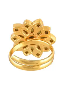 Voylla Gold Plated Kundan Studded Ring