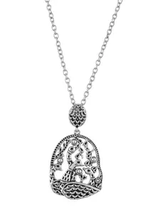 Voylla Silver-Plated Peacock Shaped Pendants with Chains
