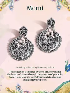 Voylla Women Brass Oxidised Silver-Plated Cuff Bracelet