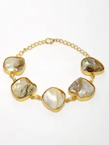 NVR Mother of Pearl Gold-Plated Link Bracelet