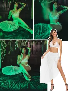 Xivir Self Design Halter Neck Bra and Panty