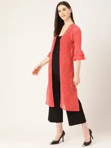 WISSTLER Abstract Printed Longline Shrug