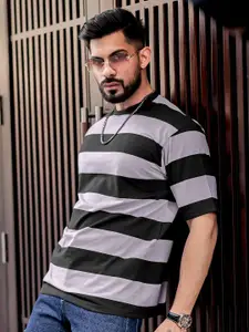Maniac Striped Round Neck Oversized Fit T-Shirt
