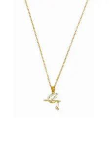 Ramdev Art Fashion Jwellery Gold-Plated Pendant With Chain
