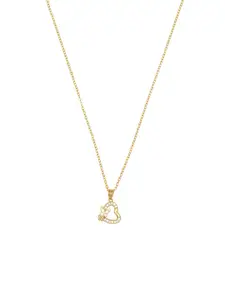 Ramdev Art Fashion Jwellery Gold-Plated Heart Shaped Pendants with Chains