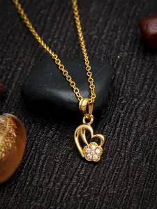 Ramdev Art Fashion Jwellery Gold-Plated Stone Studded Circular Pendants with Chains