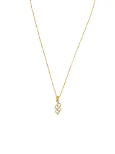 Ramdev Art Fashion Jwellery Gold-Plated AD Studded Pendant With Chain