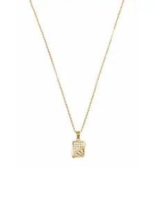 Ramdev Art Fashion Jwellery Gold-Plated Stones Studded Pendant With Chain