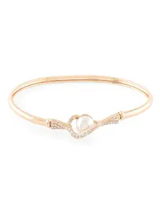 Zaveri Pearls Rose Gold-Plated Cubic Zirconia Kada Bracelet