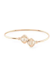 Zaveri Pearls Rose Gold-Plated Cubic Zirconia Kada Bracelet