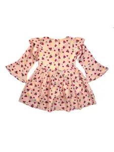 Bella Moda Floral Printed Tie Up Pure Cotton Fit & Flare Dress