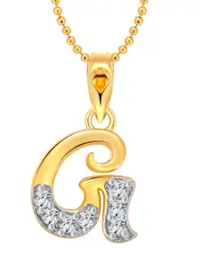 Vighnaharta Pack Of 2 CZ Studded Contemporary Pendants with Chains